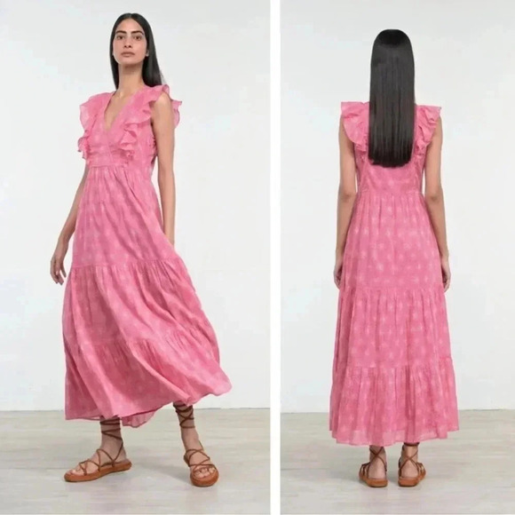Banjanan Dresses & Skirts - Banjanan Orion Maxi Dress Petal Power Fuchsia Floral Cotton Voile Bohemi…